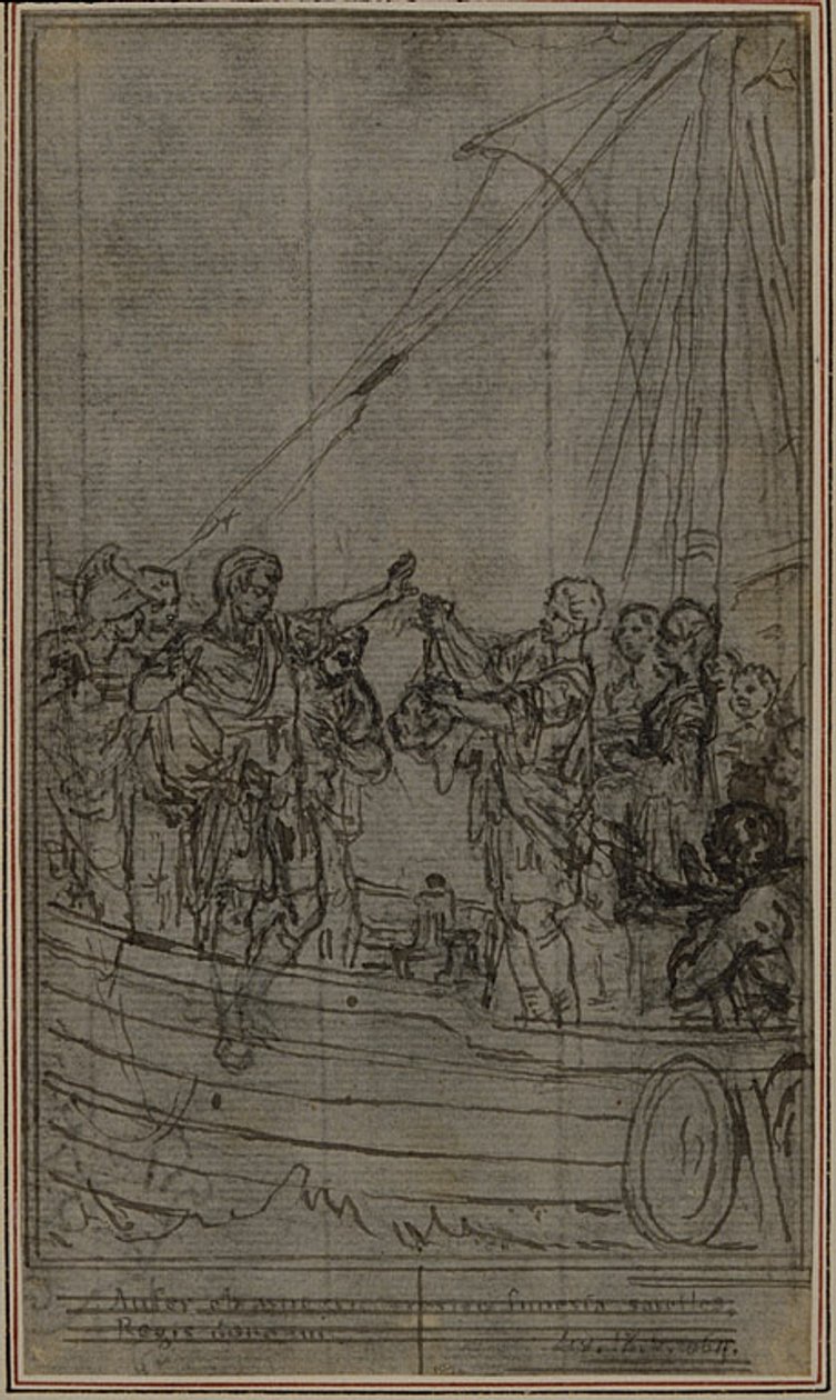 Estudo para "La Pharsale" de Lucain, Canto IX de Hubert Francois Gravelot