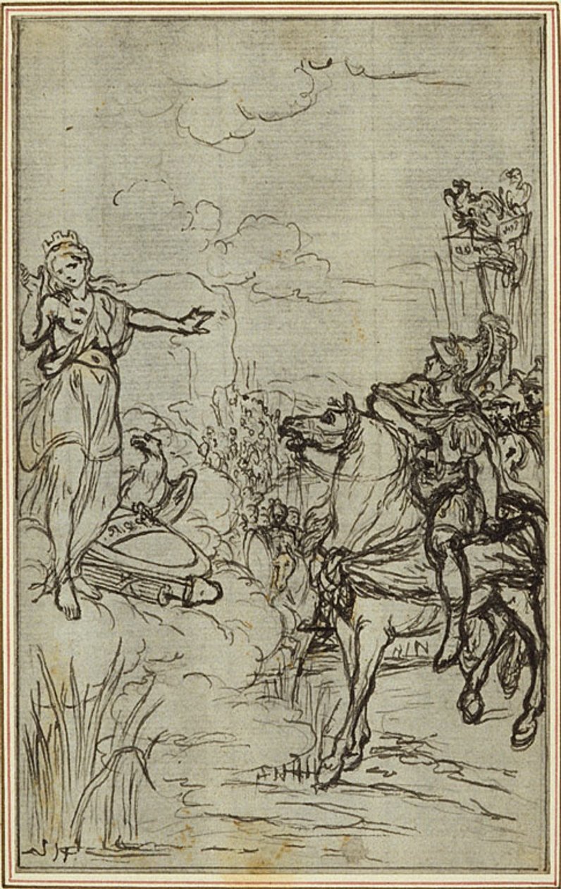 Estudo para "La Pharsale" de Lucain, Canto I de Hubert Francois Gravelot