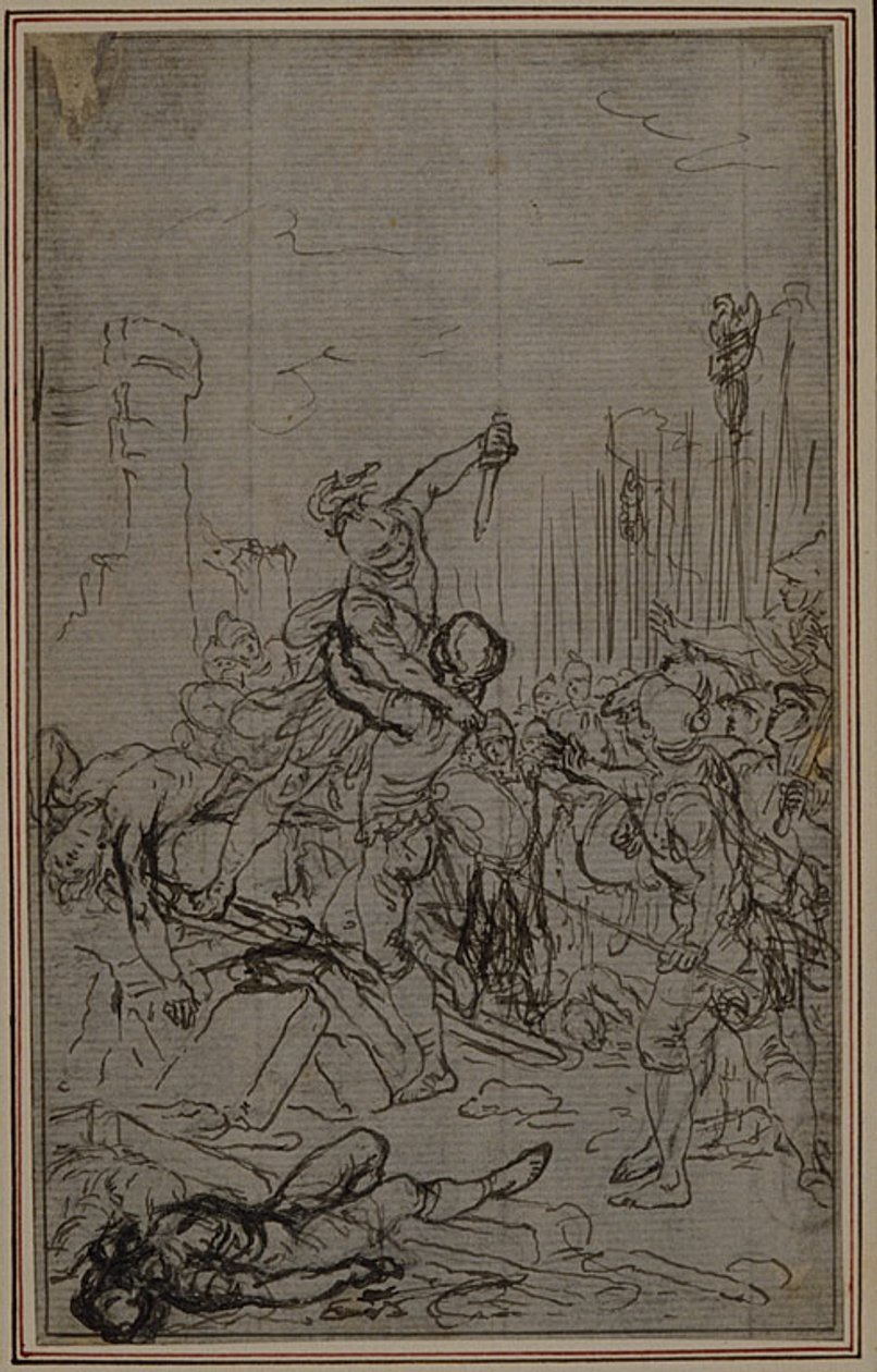 Estudo para "La Pharsale" de Lucain, Canto VI de Hubert Francois Gravelot