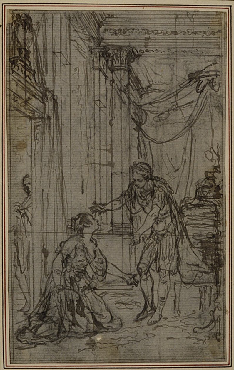 Estudo para "La Pharsale" de Lucain, Canto X de Hubert Francois Gravelot