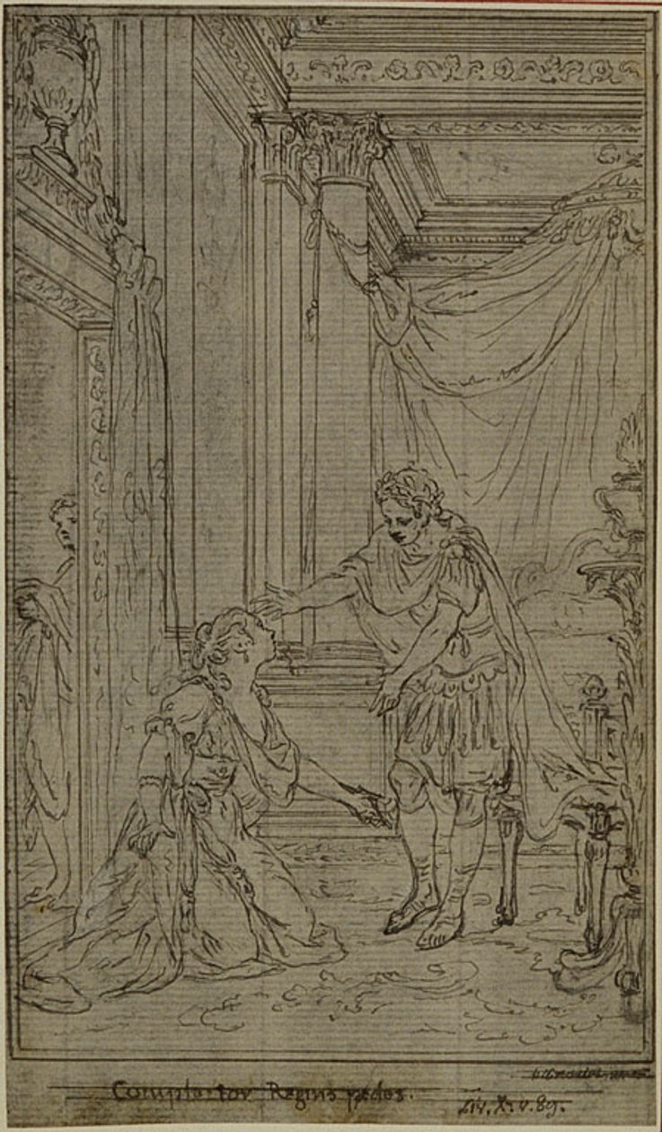 Estudo para "La Pharsale" de Lucain, Canto X de Hubert Francois Gravelot