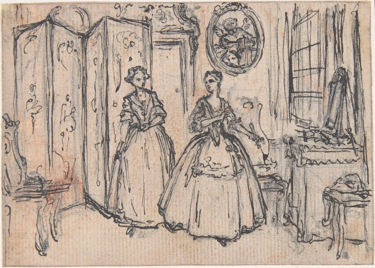 Estudo para «Sobre o poder do guardião», vinheta gravada em «Canções na ópera Flora» de Hubert Francois Gravelot
