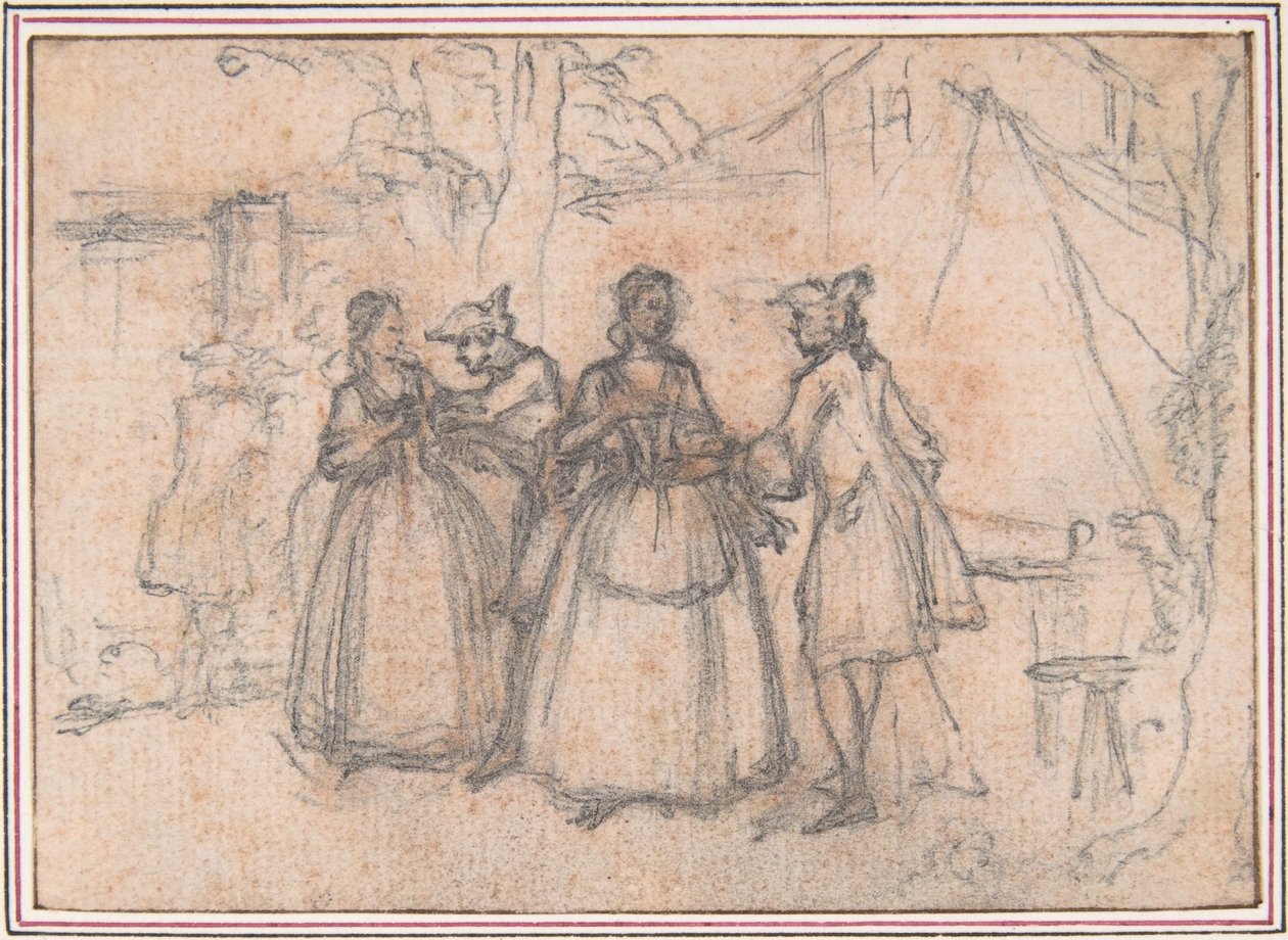 Estudo para «A feira suspeita», vinheta gravada em «Canções na ópera Flora» de Hubert Francois Gravelot