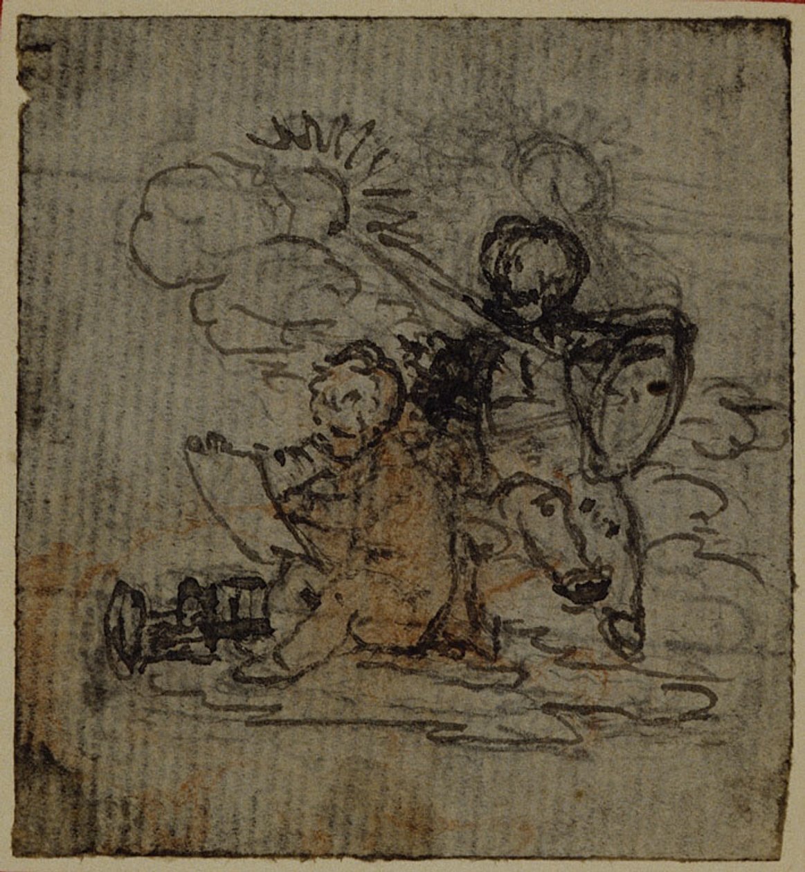 Estudo para vinheta- frontispício de Tácito "Tiberius, or The Six First Books of the Annals", Vol. 1 de Hubert Francois Gravelot