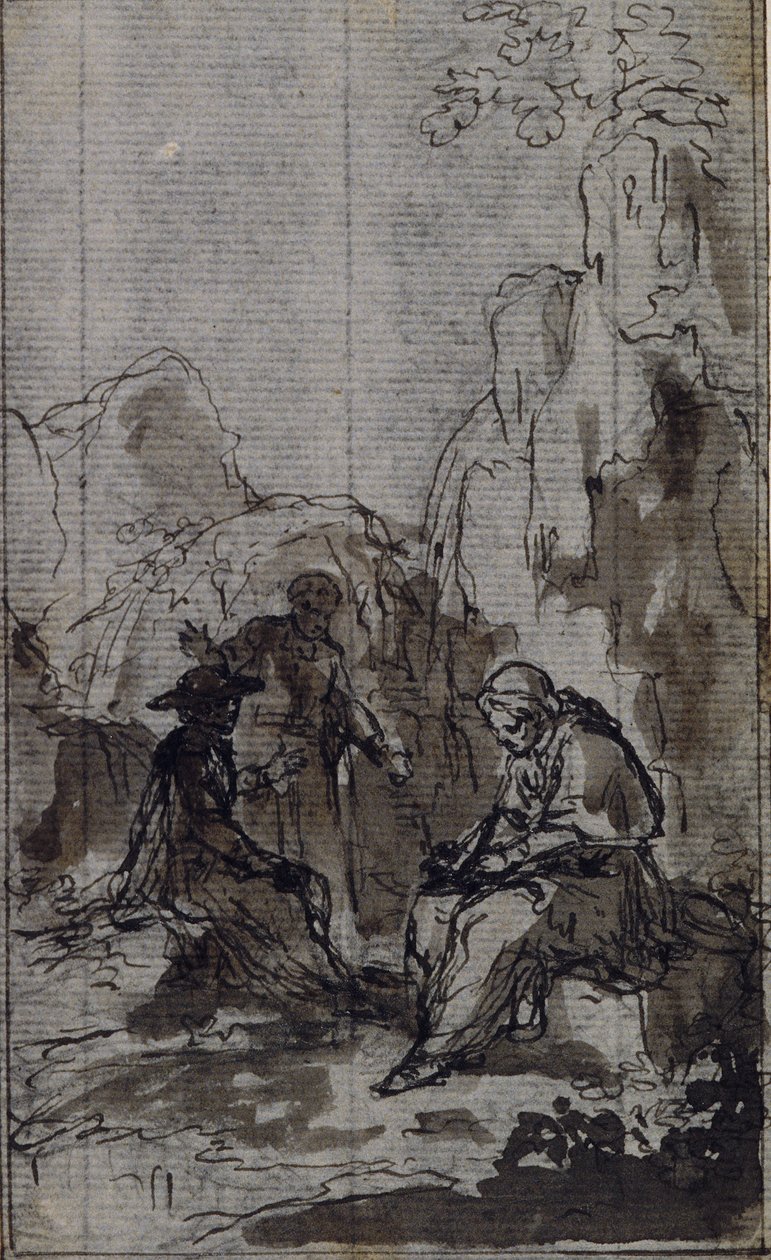 Estudo para vinheta em "Vie du Venerable don Juan de Palafox" de Abbé Dinouart, p. 391 de Hubert Francois Gravelot