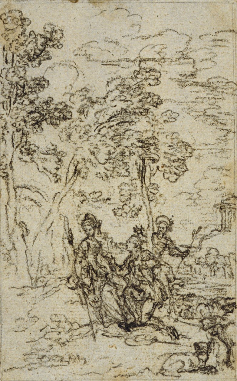 Estudo para Vinheta em "Les Amours de Mirtil", Canto III, de Fontenelle (atr.) de Hubert Francois Gravelot