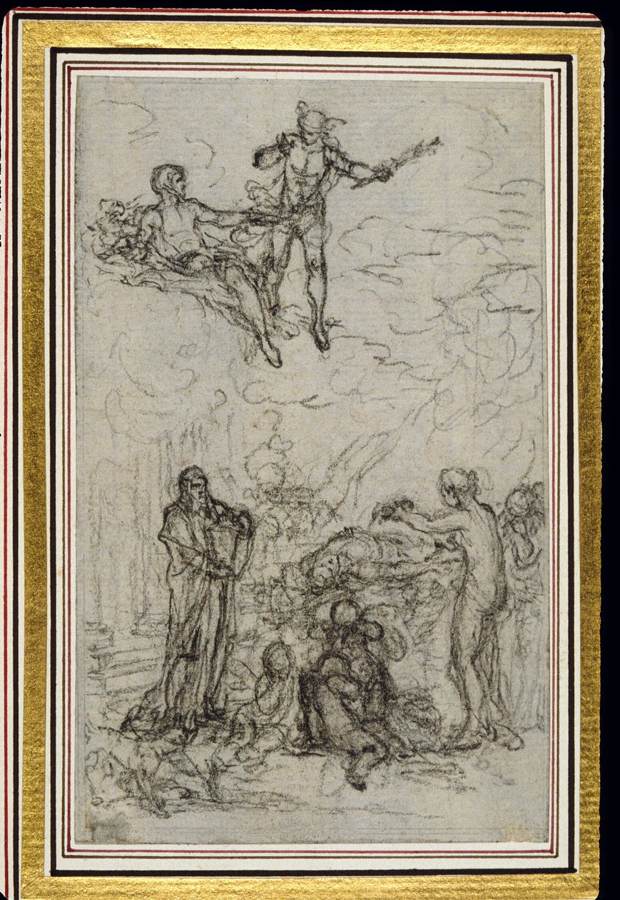Estudo para Vinheta em "Les Amours de Mirtil", Canto VI, de Fontenelle (atr.) de Hubert Francois Gravelot