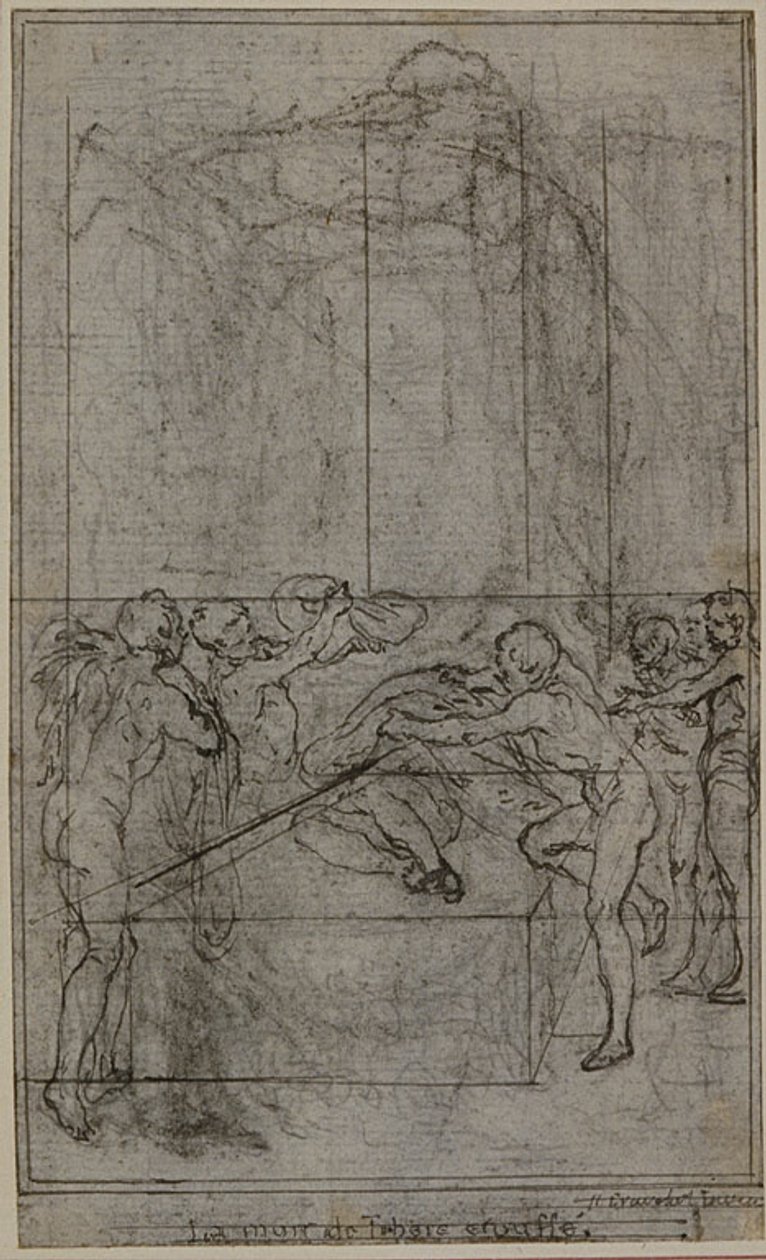 Estudo para uma ilustração em Tácito "Tiberius, or The Six First Books of the Annals", Livro VI, Vol. 3, 1º Estudo de Hubert Francois Gravelot