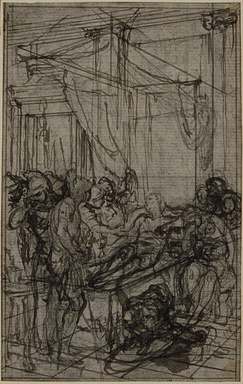 Estudo para uma ilustração em Tácito "Tiberius, or The Six First Books of the Annals" Livro II, Vol. 1 de Hubert Francois Gravelot