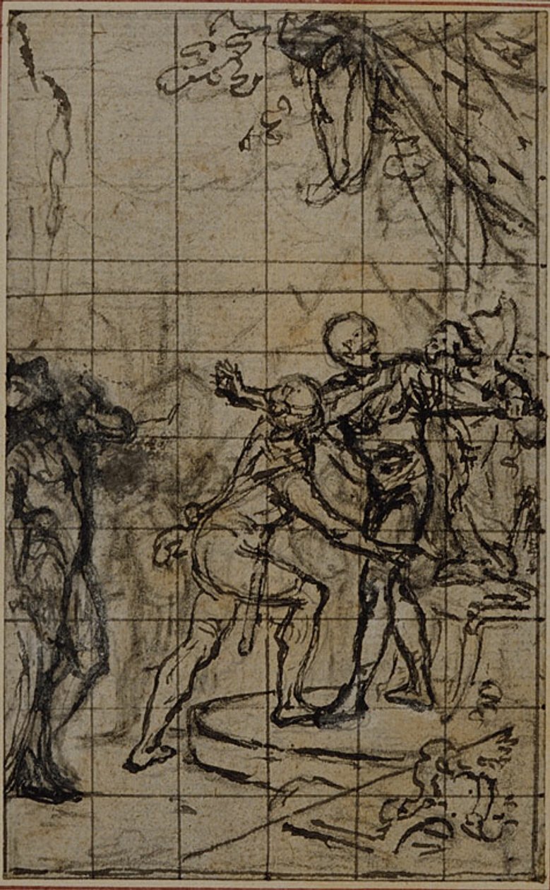 Estudo para uma ilustração em Tácito "Tibère, ou Les Six Premiers Livres des Annales" Livro I, Vol. 1, 2º Estudo de Hubert Francois Gravelot