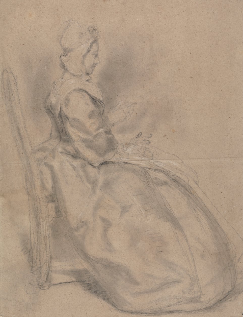 Estudo de uma senhora sentada de Hubert Francois Gravelot