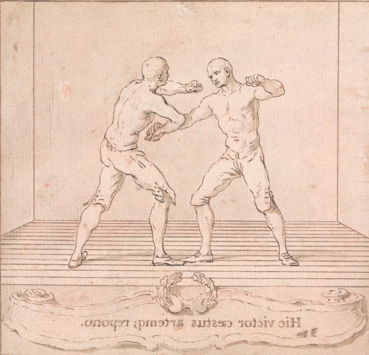Dois lutadores premiados de Hubert Francois Gravelot