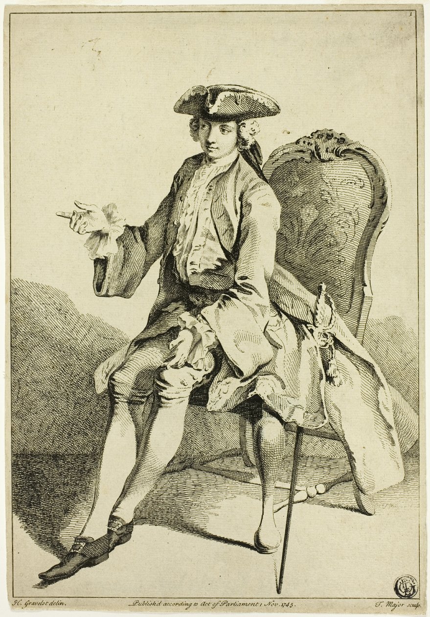 Jovem Senhor sentado de Hubert Francois Gravelot