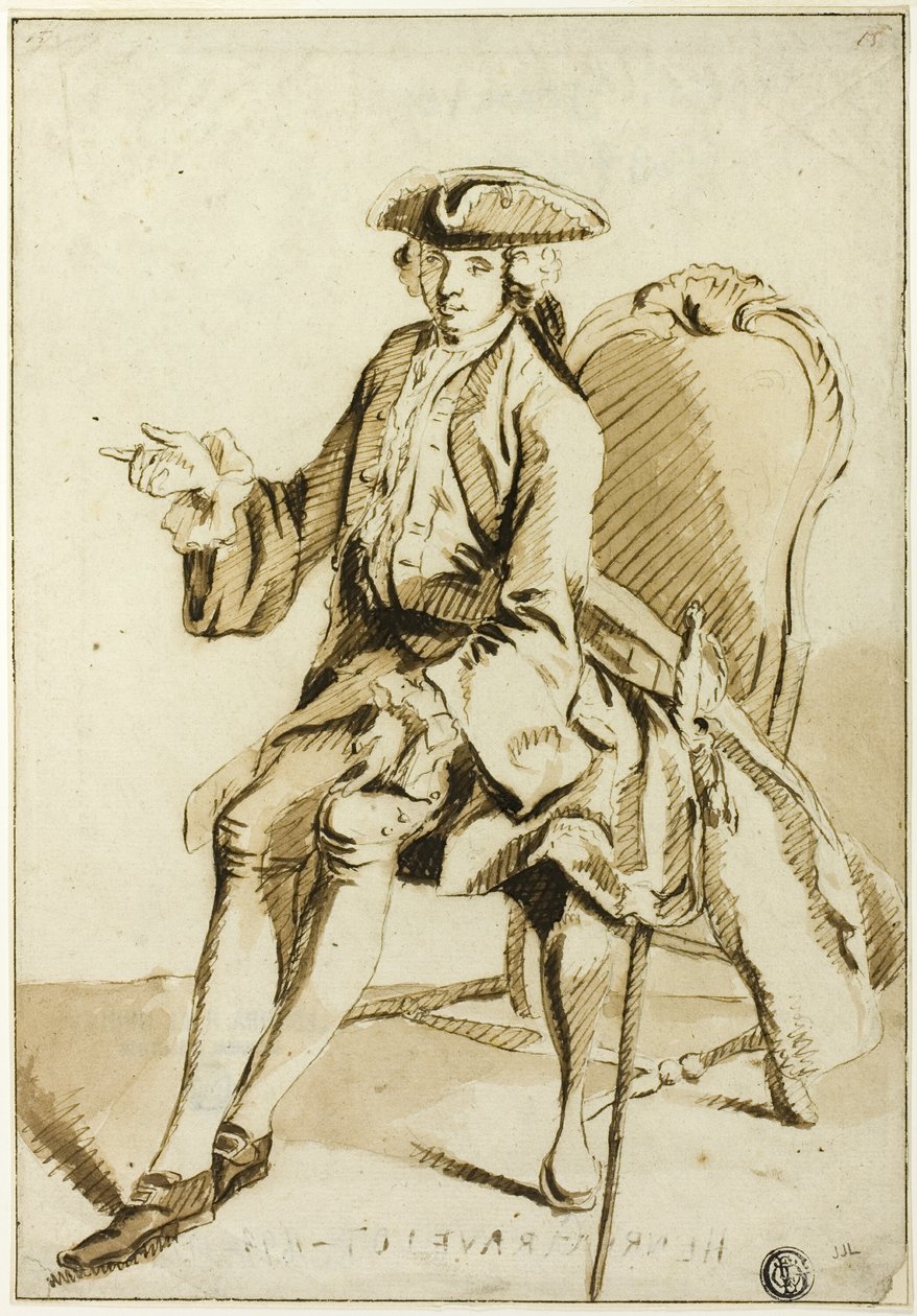 Jovem Senhor sentado de Hubert Francois Gravelot