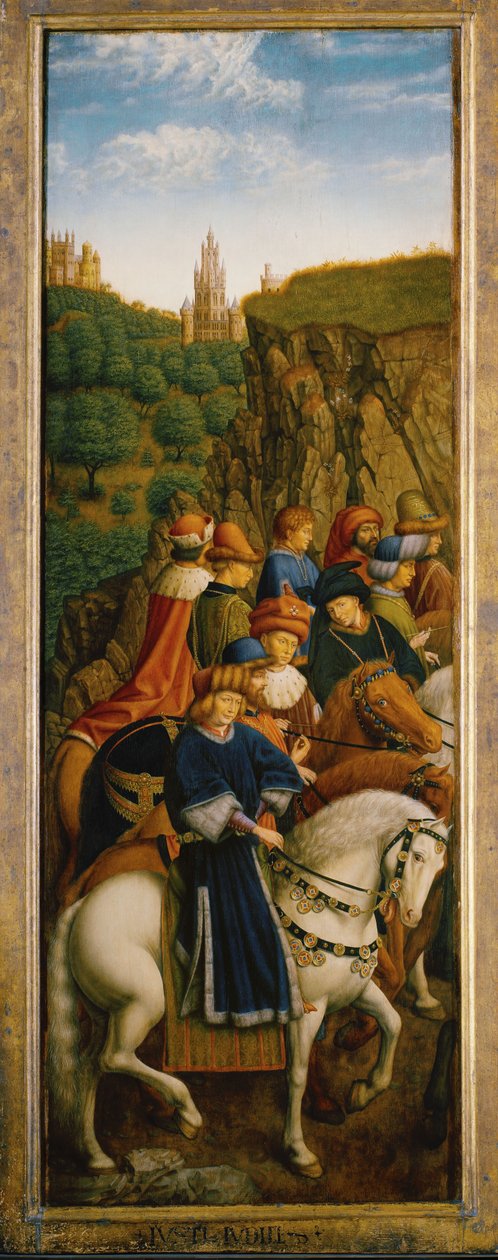 Os Juízes Justos, painel inferior esquerdo do Altar de Gand de Hubert & Jan van (1390 1441) (after) Eyck