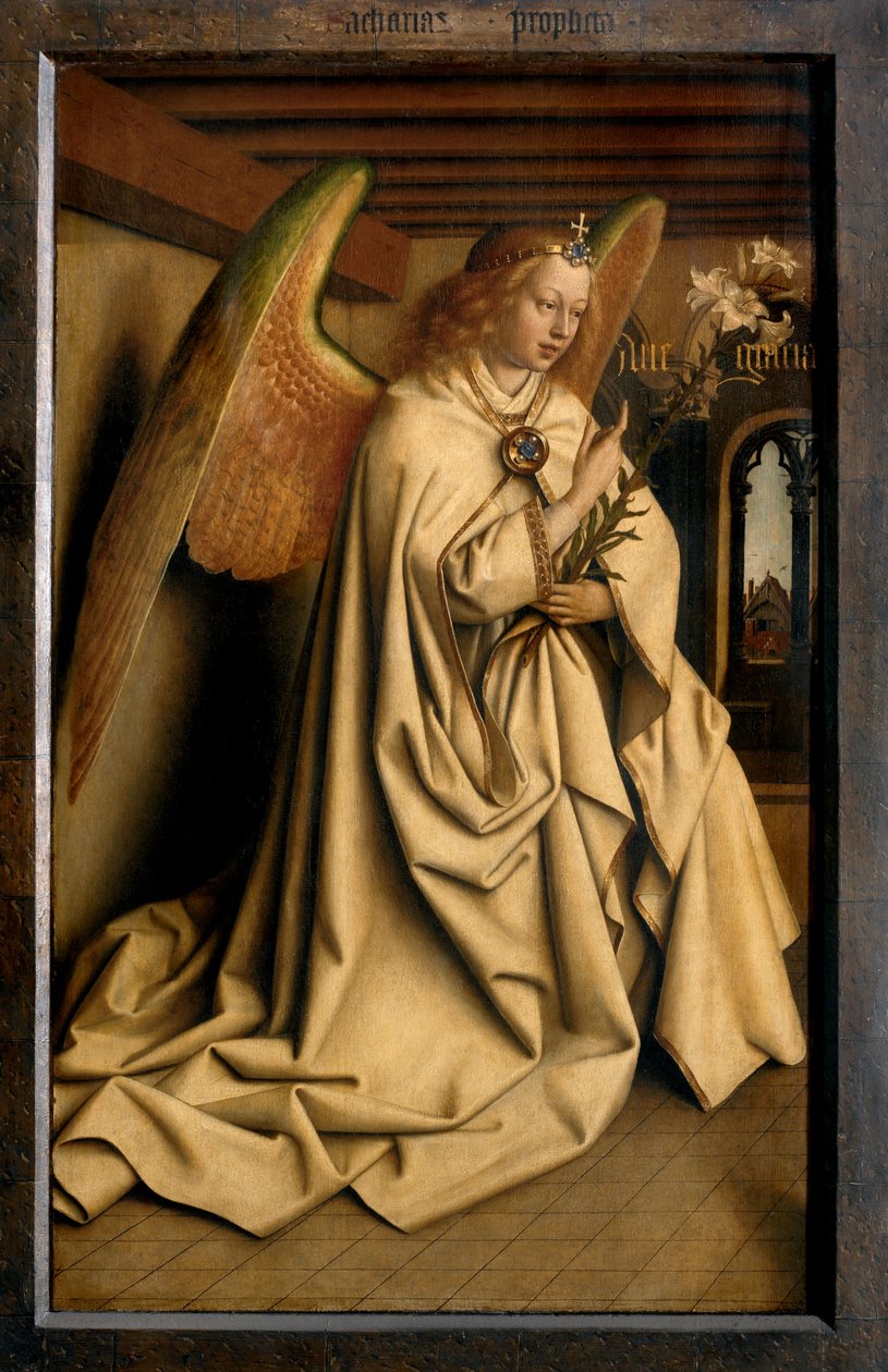 Anjo Anuncite, do exterior da ala esquerda do Altar de Gand de Hubert & Jan van (1390 1441) Eyck