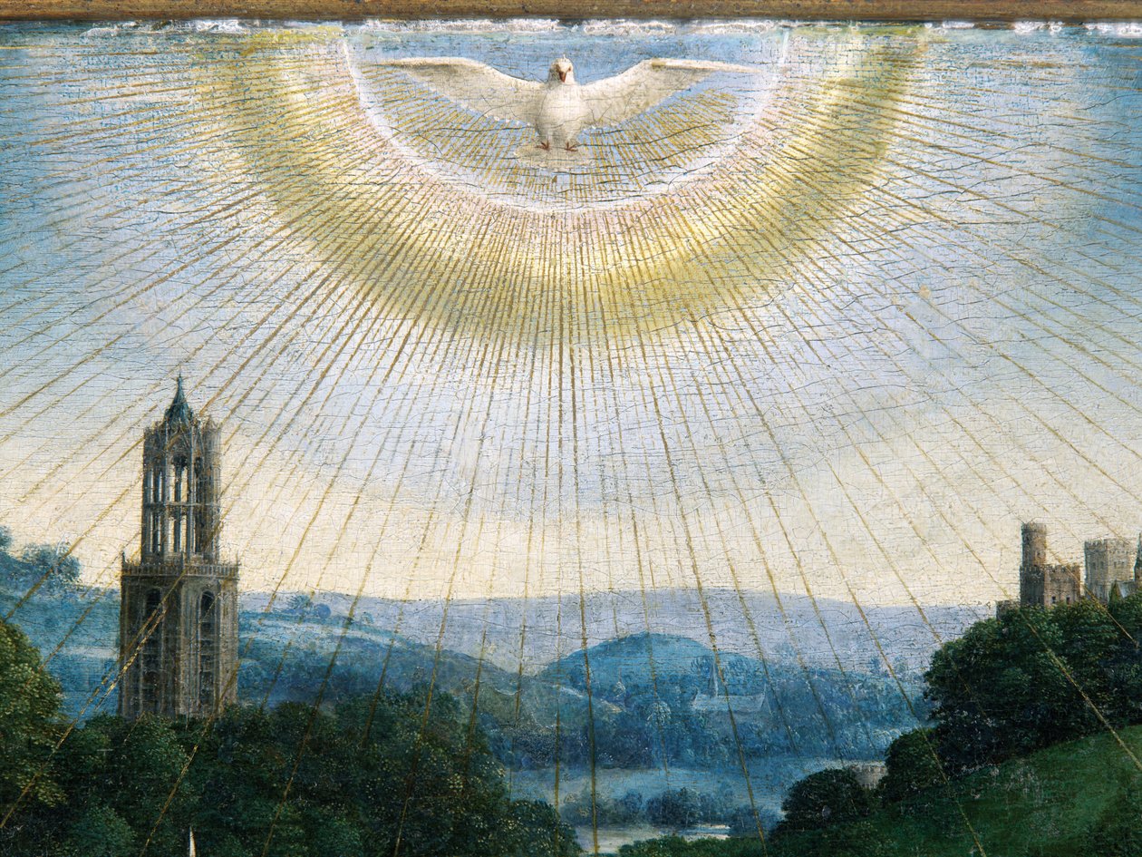 Detalhe da Adoração do Cordeiro Místico, do Altar Peça de Gand de Hubert & Jan van (1390 1441) Eyck