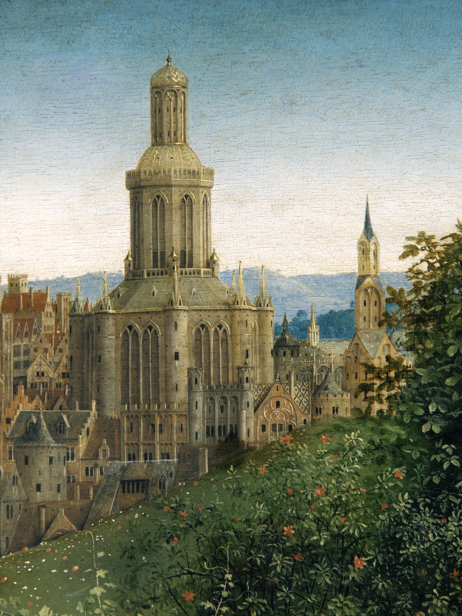 Detalhe da Adoração do Cordeiro Místico, do Altar Peça de Gand de Hubert & Jan van (1390 1441) Eyck