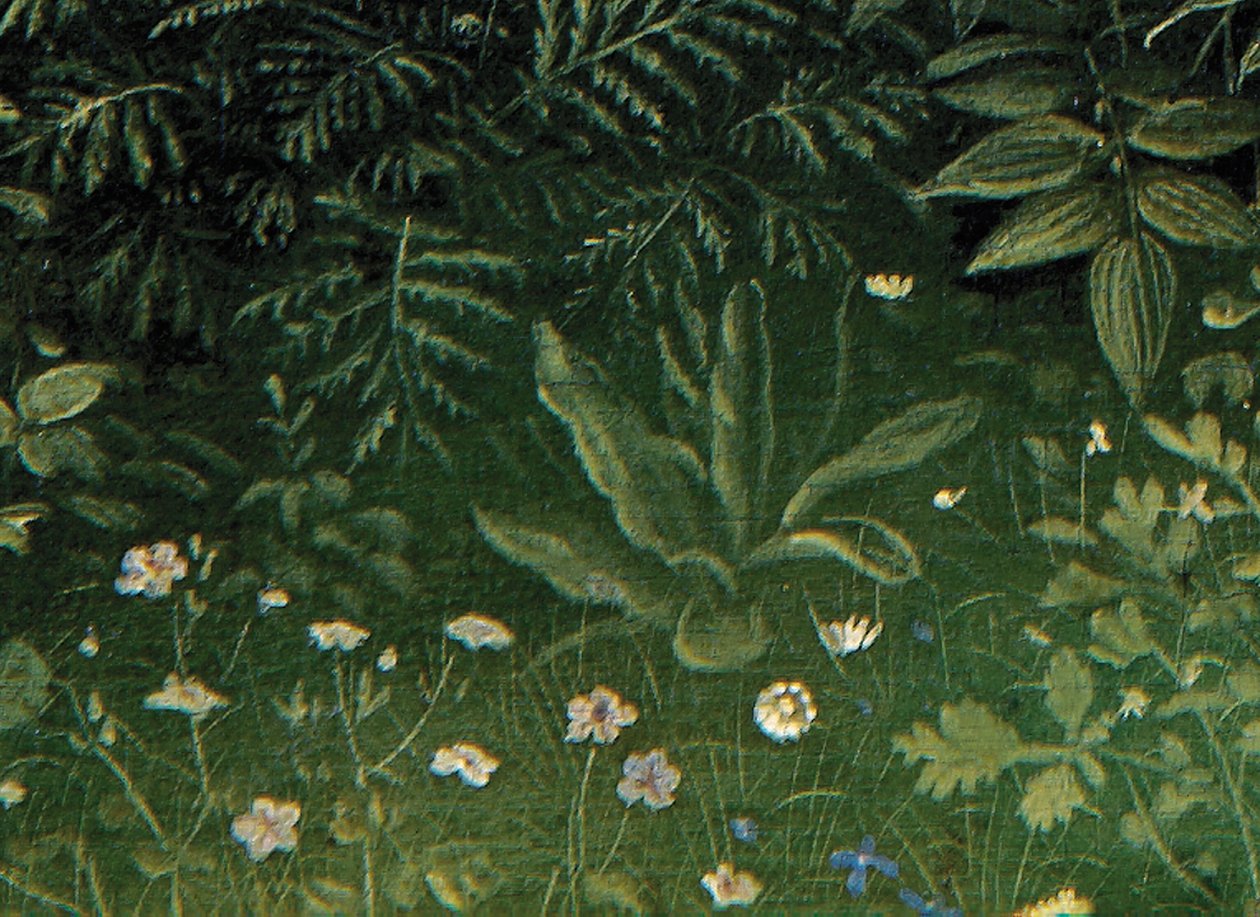 Detalhe da Adoração do Cordeiro Místico, a partir do painel central do Altar de Gand (óleo sobre painel) de Hubert & Jan van (1390 1441) Eyck