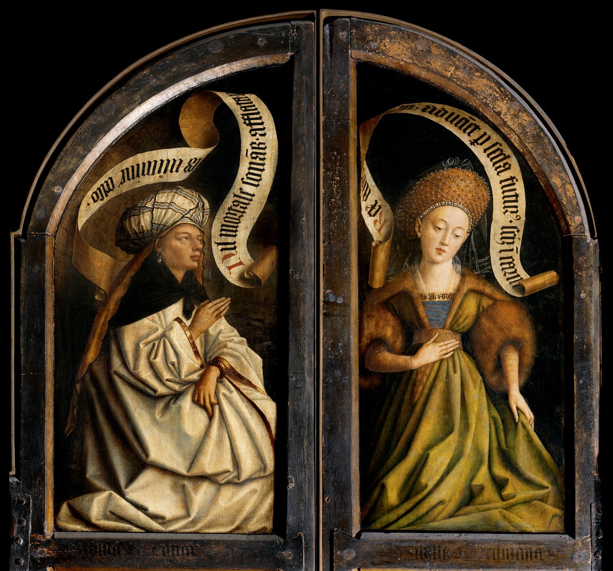 A Sibila Erythraean e a Sibila Cumaean, a partir do exterior da ala esquerda do Altar de Gand de Hubert & Jan van (1390 1441) Eyck