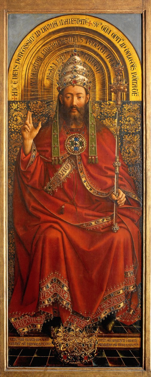 Deus o Pai, painel central do Altar de Gand de Hubert & Jan van (1390 1441) Eyck