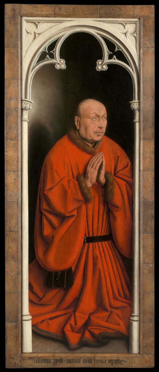 Retrato de Joost Vijdt, painel do exterior do Altar de Gand de Hubert & Jan van (1390 1441) Eyck