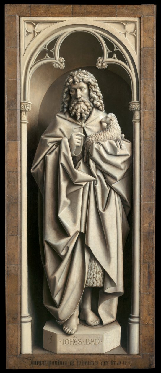São João Baptista, do exterior da ala esquerda do Altar de Gand de Hubert & Jan van (1390-1441) Eyck