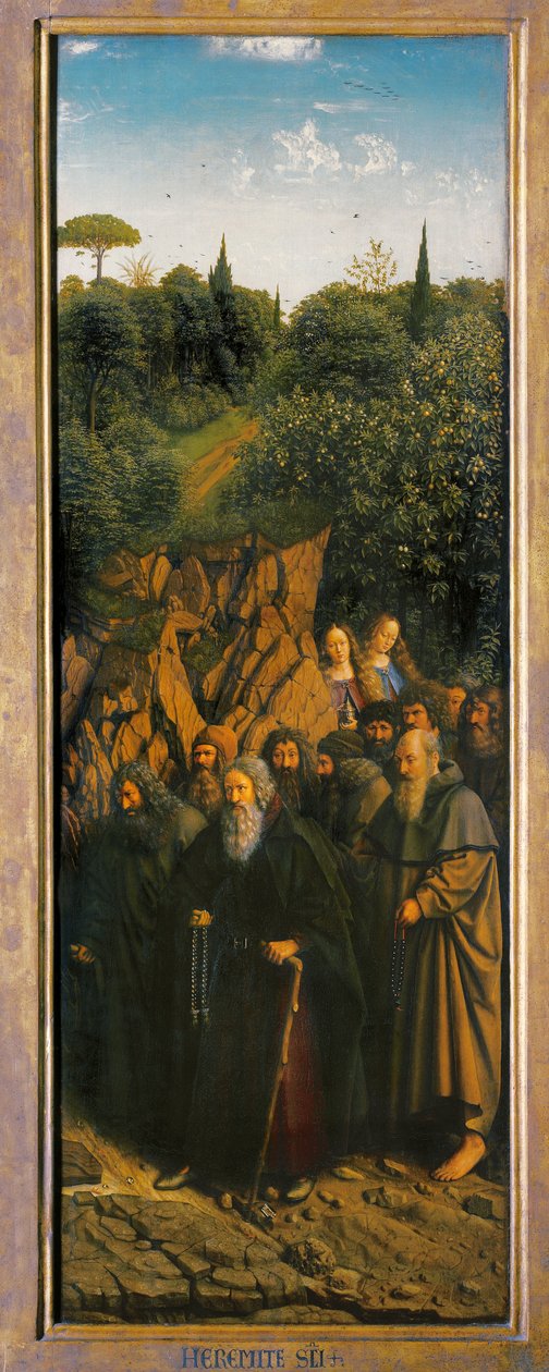 Os Eremitas, do lado direito do Altar de Gand de Hubert & Jan van (1390 1441) Eyck