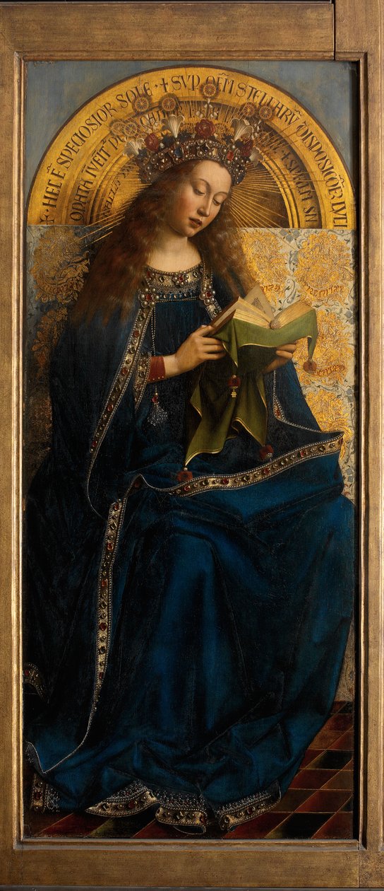 A Virgem Maria, do Altar de Gante de Hubert & Jan van (1390 1441) Eyck