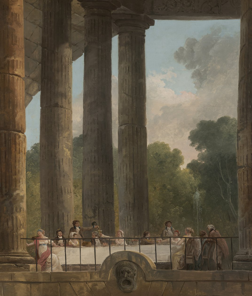 Um banquete nas ruínas de um templo, 1795 de Hubert Robert