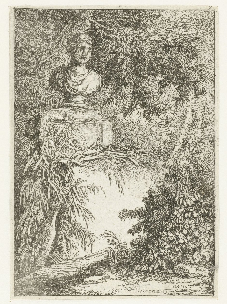 Busto Les Soirees de Rome (título da série) Rostos romanos (título da série) de Hubert Robert