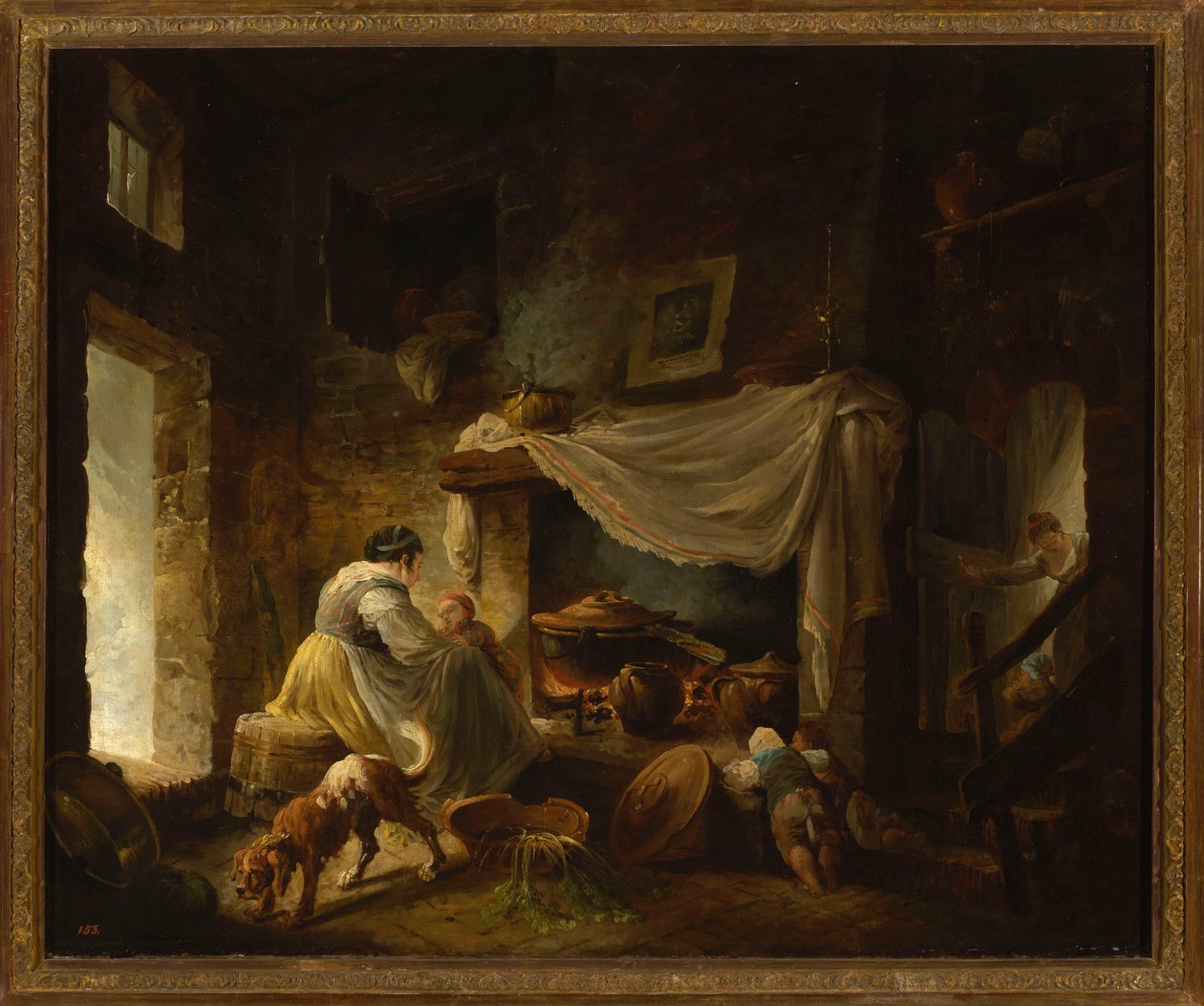 Cozinha camponesa em ruínas (Cozinha italiana) de Hubert Robert
