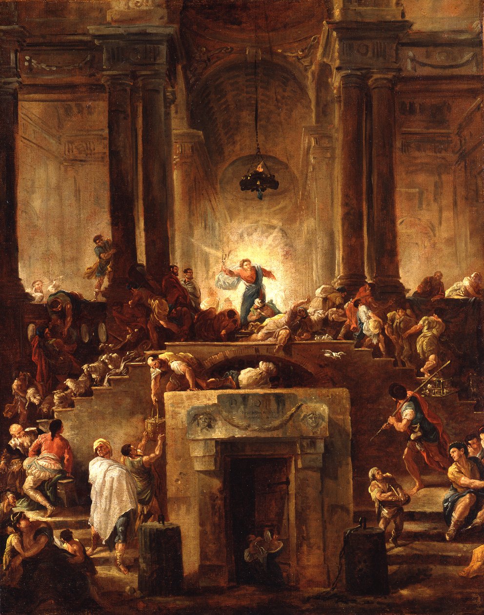 Cristo expulsa os cambistas do templo de Hubert Robert