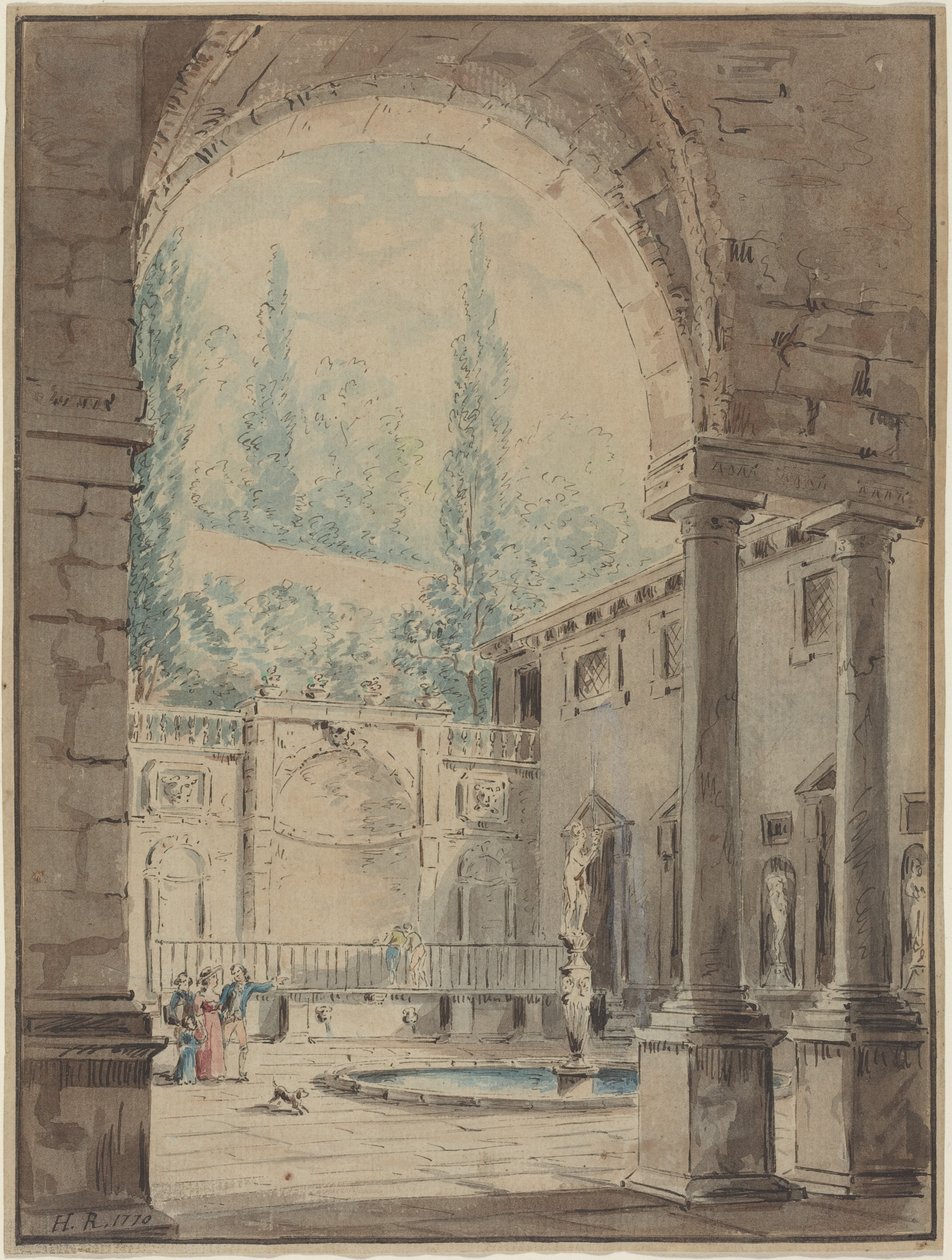 Pátio da Villa Pliniana de Hubert Robert