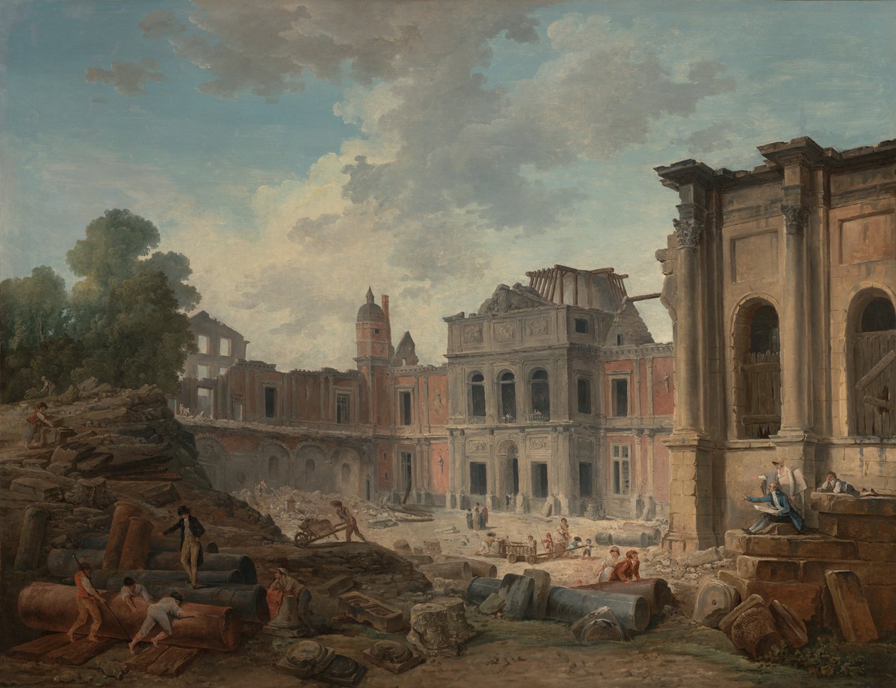 Demolição do Castelo de Meudon de Hubert Robert
