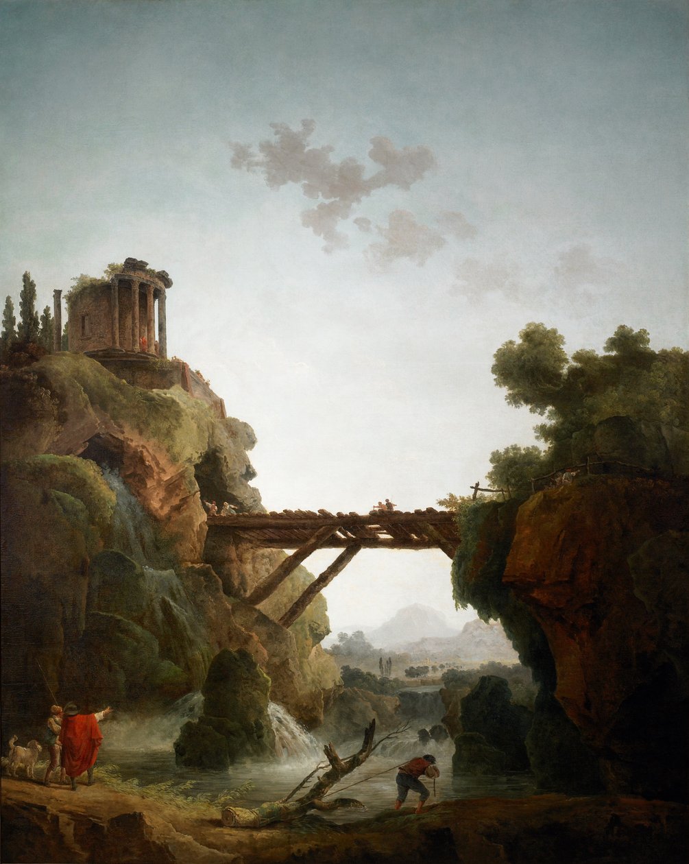 Vista fantástica do Tivoli de Hubert Robert