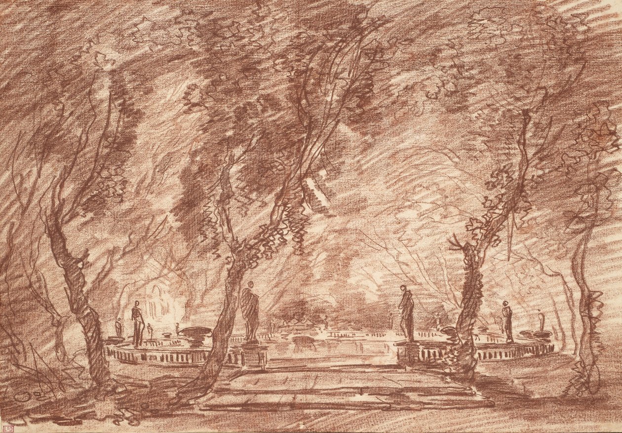 Fonte no parque, c.1765 de Hubert Robert