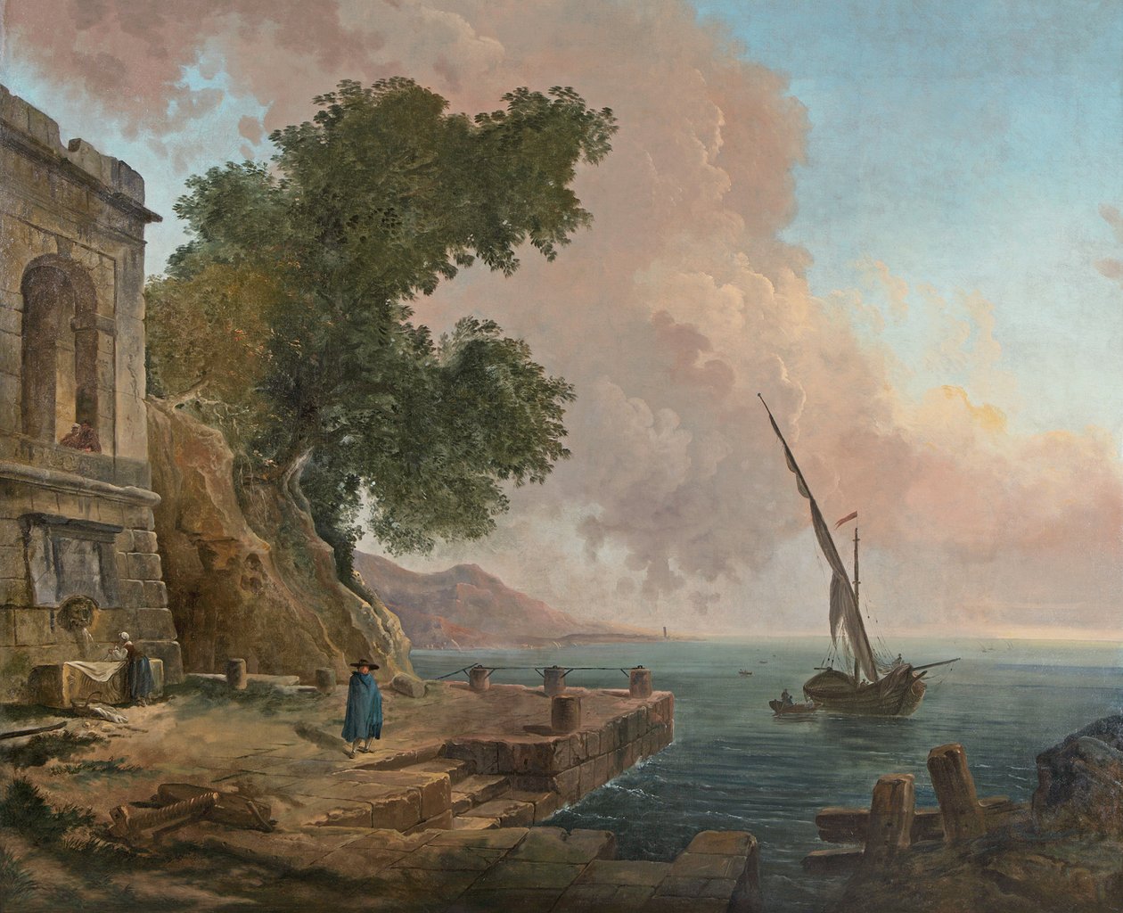 Francês: Embarcadère méditerranéen de Hubert Robert