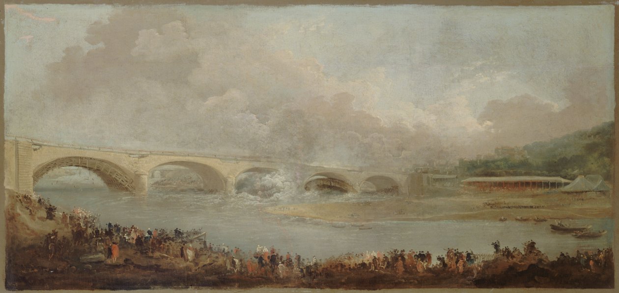 Francês: Le décintrement du pont de Neuilly, le 22 septembre 1772 de Hubert Robert