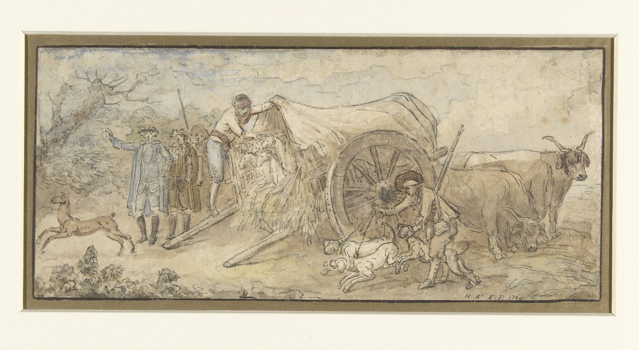 Vagão coberto na Campagna de Hubert Robert