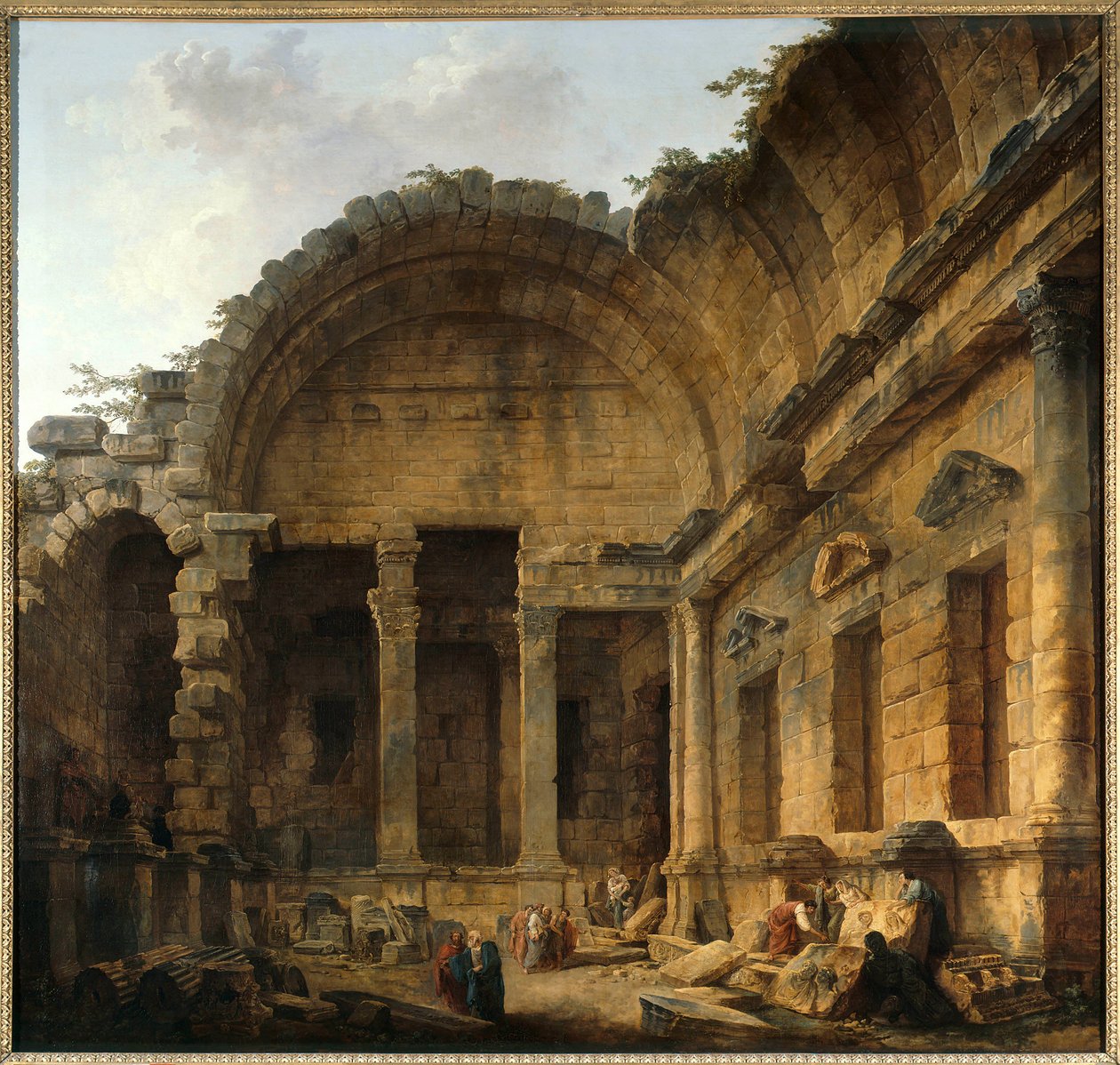 Interior do Templo de Diane a Nimes Pintura de Hubert Robert (1733-1808) Sol. 2,42 x 2,42 m. Paris. Musee du Louvre - Interior do Templo de Diana a Nimes. Pintura de Hubert Robert (1733-1808). 2,42 x 2,42 m. Museu do Louvre, Paris. de Hubert Robert