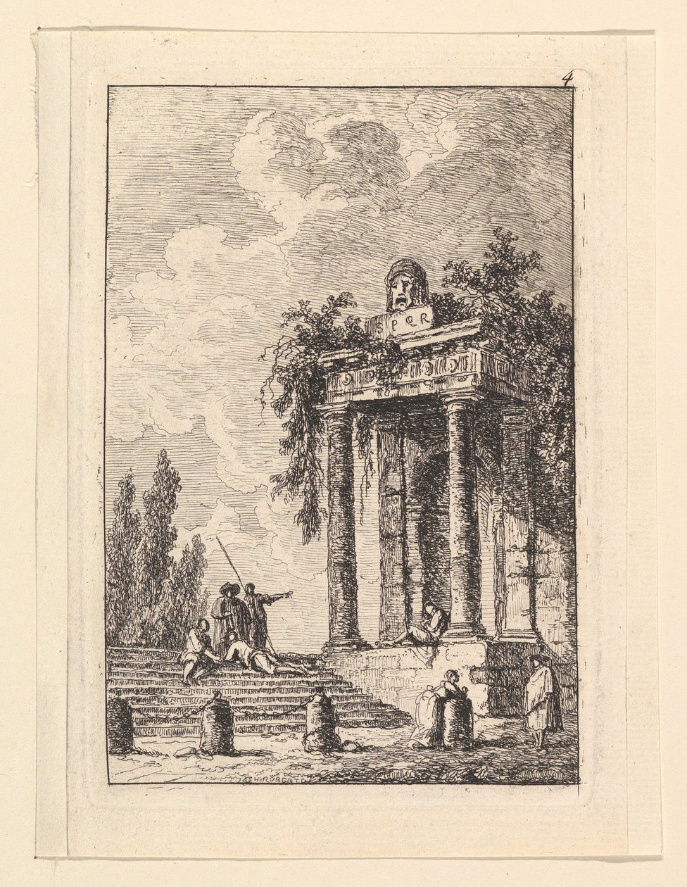 A escadaria em Quatre Bornes.nd de Hubert Robert