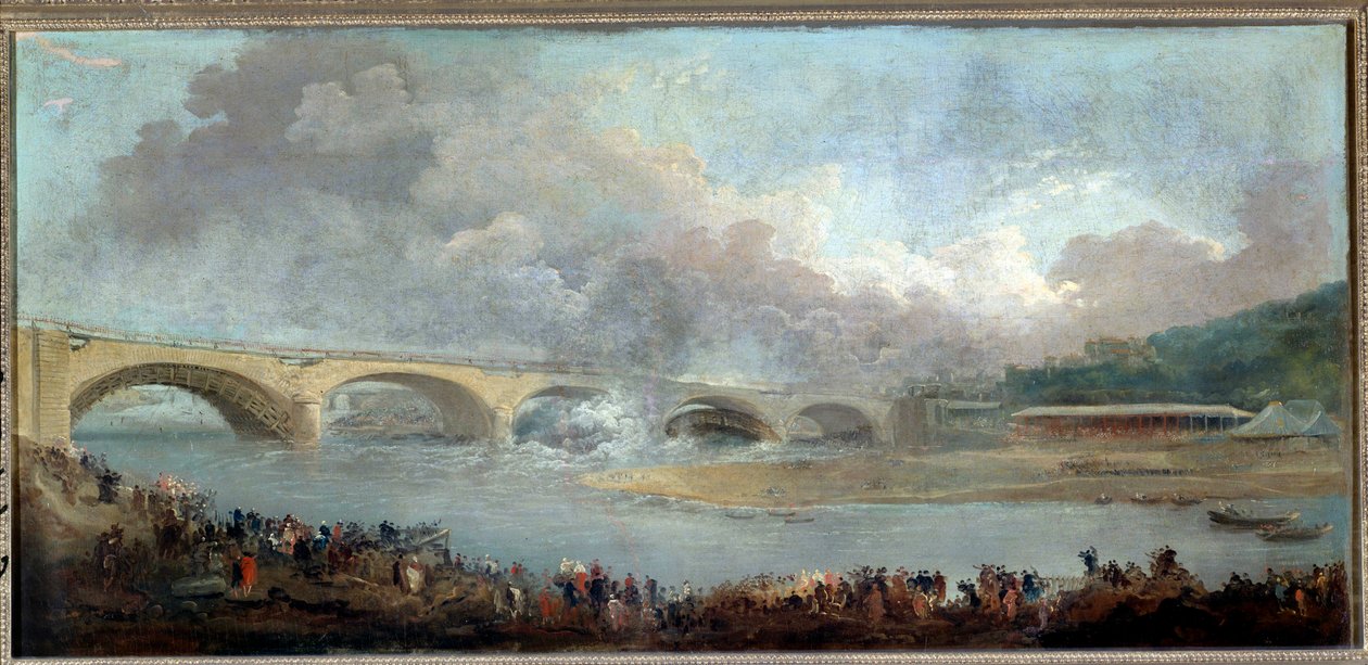 O decintrement da ponte Neuilly em 22/09/1772 Pintura de Hubert Robert (1733-1808) 1772 Sun. 1,13x1,95 m Paris, Musee Carnavalet de Hubert Robert