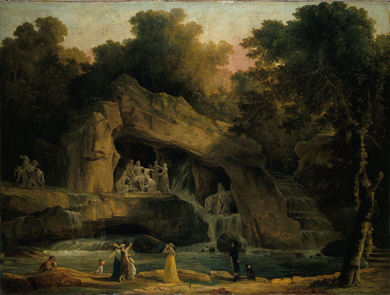 As Termas de Apolo em Versalhes, 1803. de Hubert Robert