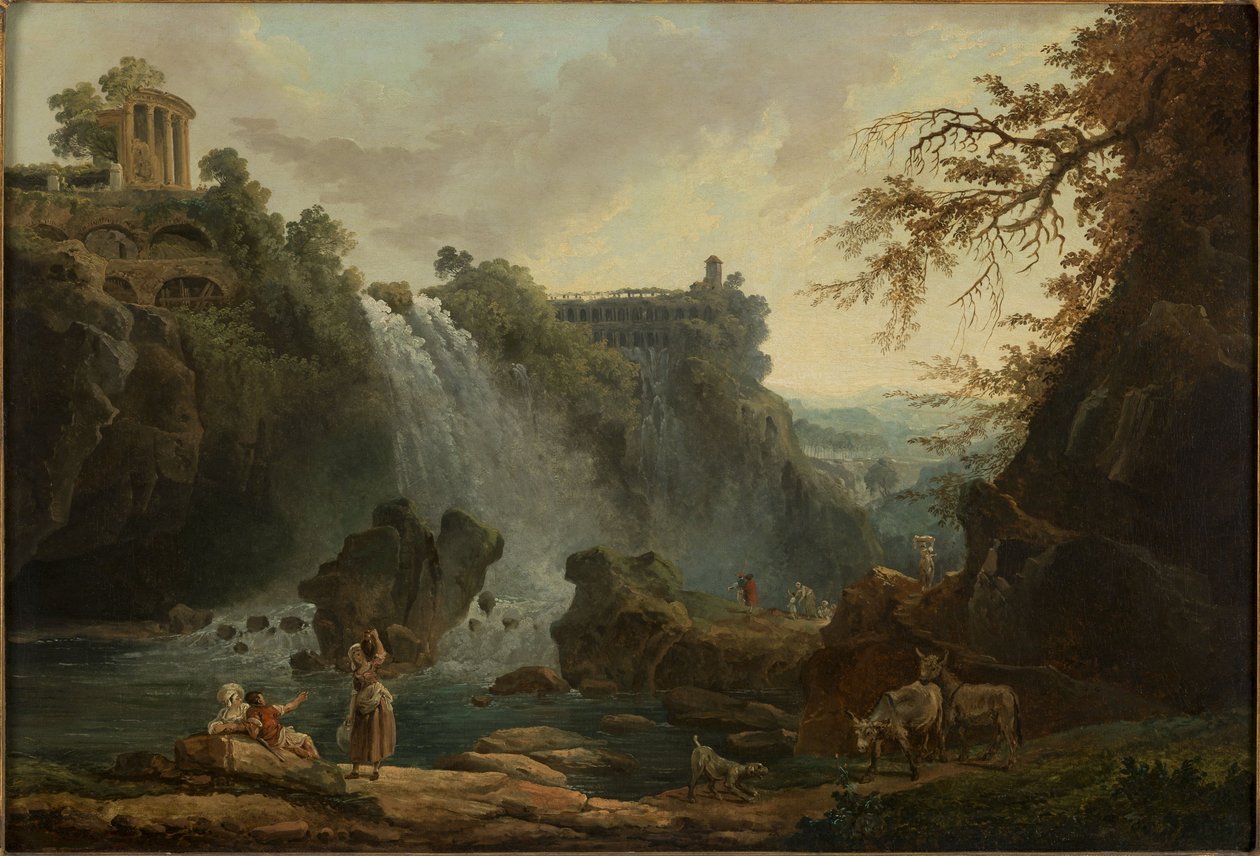 Les Cascatelles de Tivoli, em 1776 (óleo sobre tela) de Hubert Robert