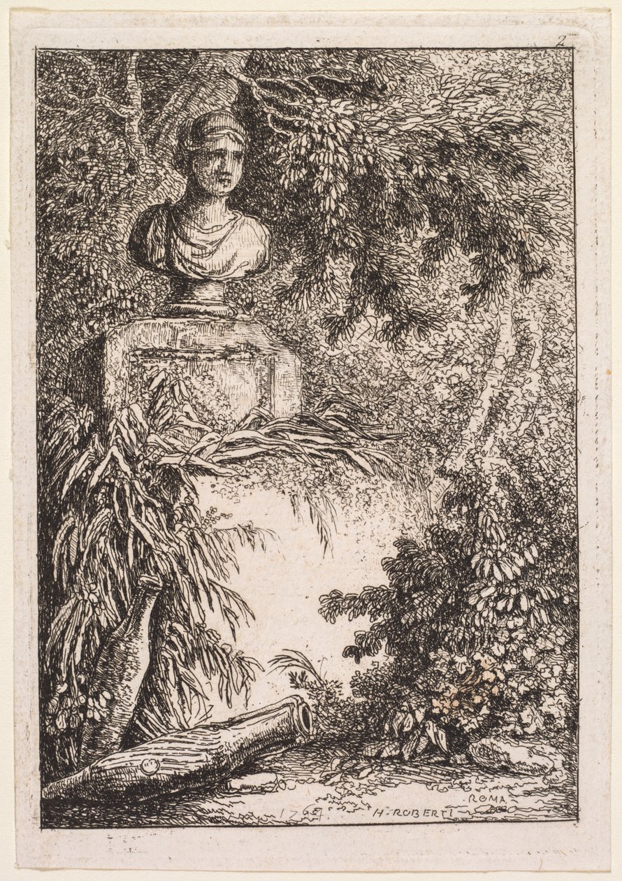 As noites de Roma: Le Bust, 1764. de Hubert Robert