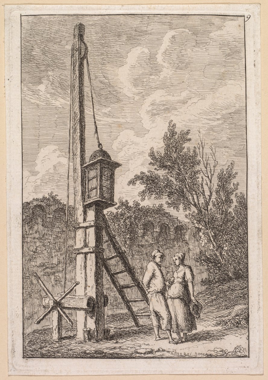 As noites de Roma: Le Poteau, 1763-1764. de Hubert Robert