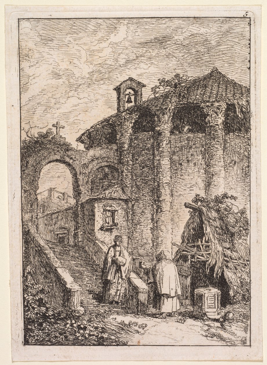 Noites em Roma: O Templo Antigo de Hubert Robert