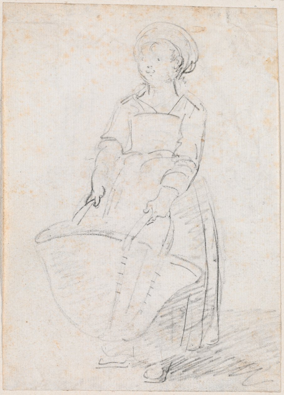 Menina com uma cesta grande de Hubert Robert