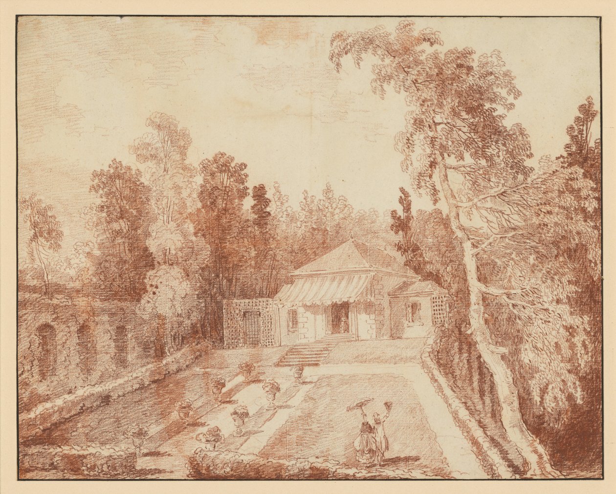 Pavilhão num parque de Hubert Robert